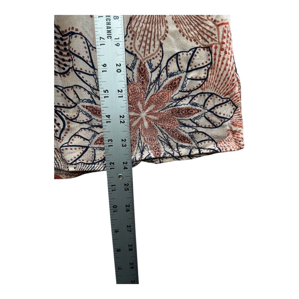 Bobeau Boho Floral Rayon Top Black Lace Trim Blouse S - Picture 10 of 10